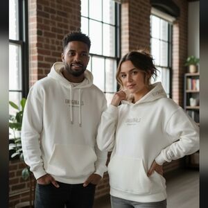 Brooklyn Cloth White Hoodie with Embroidered Originals